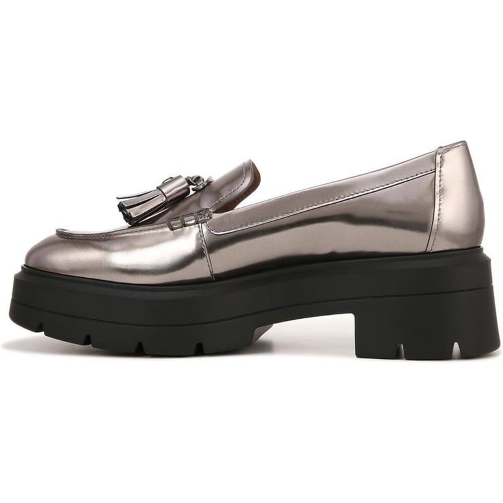 Naturalizer Nieves Chunky Comfort Slip-On Lug Sole Loafers Metallic Pewter 8 - Picture 3 of 8